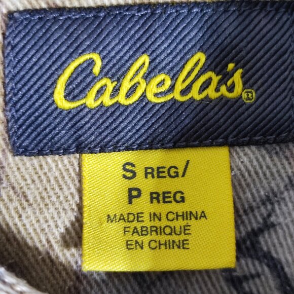 Cabela's button down men's shirt siz S grey brown tarnen Performanc wear outdoor - Picture 5 of 10